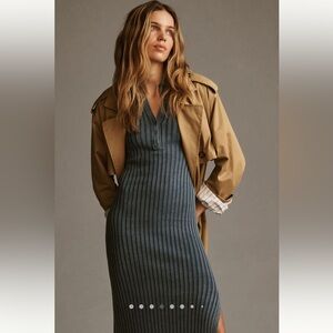 Anthropologie ribbed knit midi dress